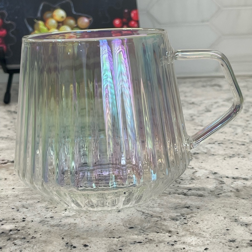 Starbucks 2024 Holiday Iridescent Glass Round Dome Pleated Glass Mug.NWT. Classy - Picture 2 of 6